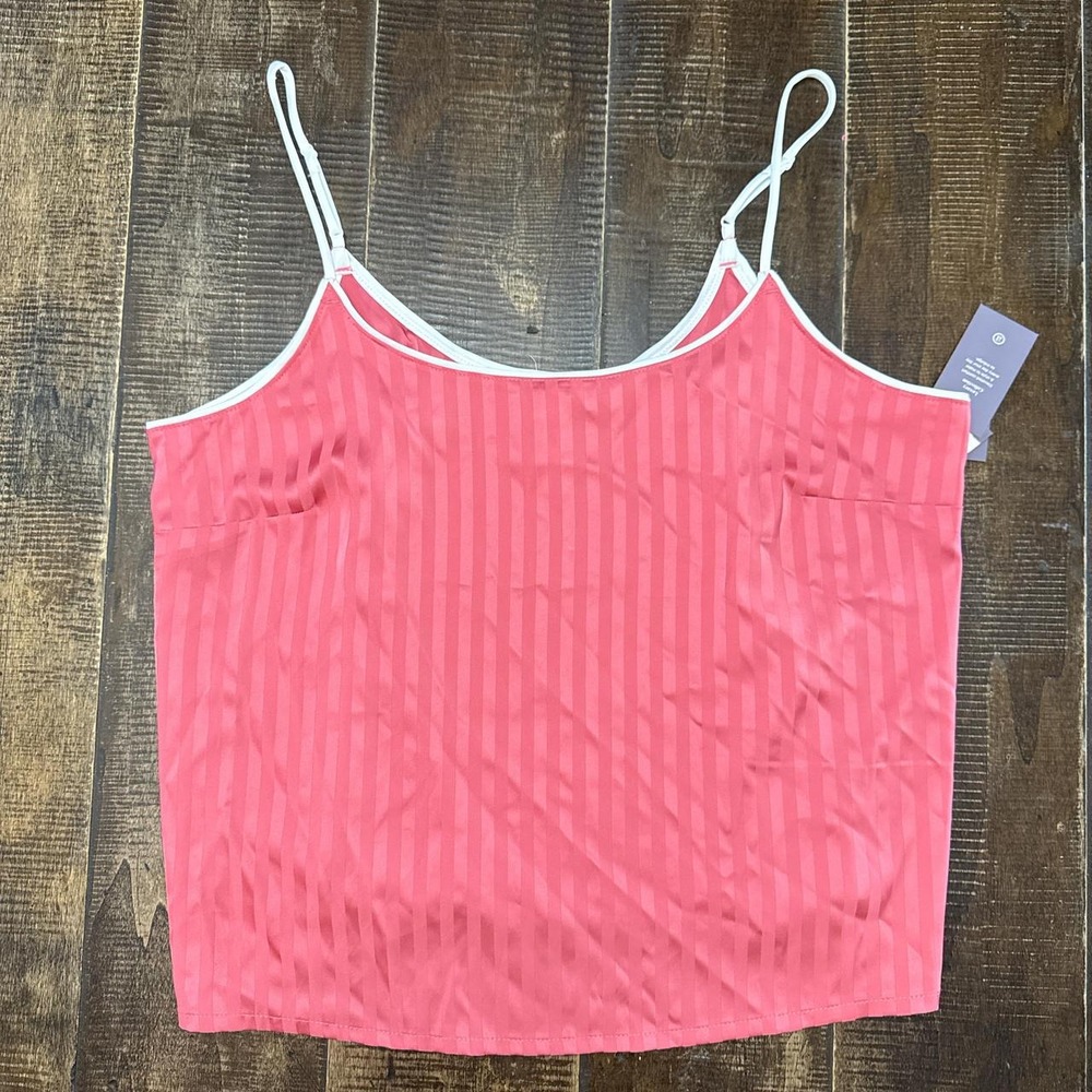 Auden Luxury Collection Pink Satin Feel Sleepwear Cami Tank Top